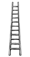 Vector drawing of high ladder