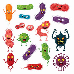 Set of funny monsters