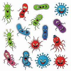 Set of funny monsters