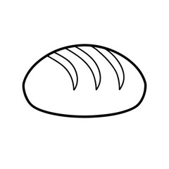 Obraz premium Minimalist Line Art of Artisan Bread Loaf – Black and White Icon for Baking, Culinary Design, and Food Illustration