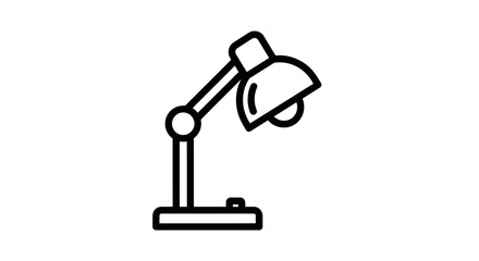 Minimalist Desk Lamp Silhouette Against a Dark Backdrop For Modern Design Use