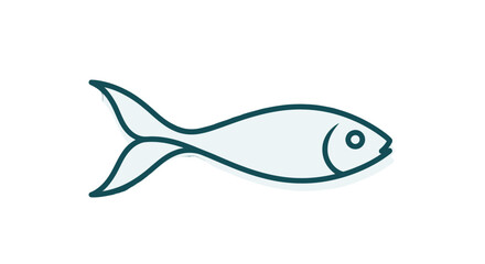 Fototapeta premium Minimalist Fish Icon Against the Blackness Perfect for Branding and Various Concepts