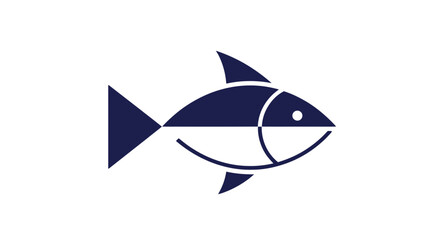 Fototapeta premium Minimalist Fish Icon in Deep Indigo on a Black Background Perfect for Branding Design