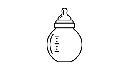 Obraz premium Minimalist Illustration Of A Baby Bottle On A Deep Black Background