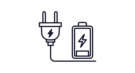 Minimalist Illustration Of Electronic Charge Process And Symbol In Dark Background