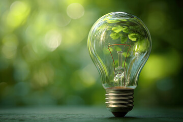 Conceptual illustration of green energy on a vibrant green background, symbolizing renewable power.