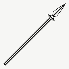 Simple line art of a classic spear weapon head and shaft