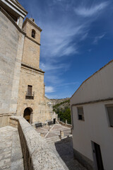 Fototapeta premium Alcala del Jucar main church bell tower architecture