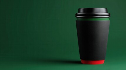 takeaway coffee cup on green background