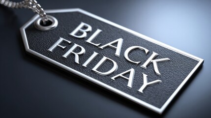 stylish black friday tag on chain