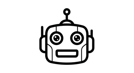 Obraz premium Minimalist Robotic Illustration Displaying The Head Of An Artificial Intelligence Being