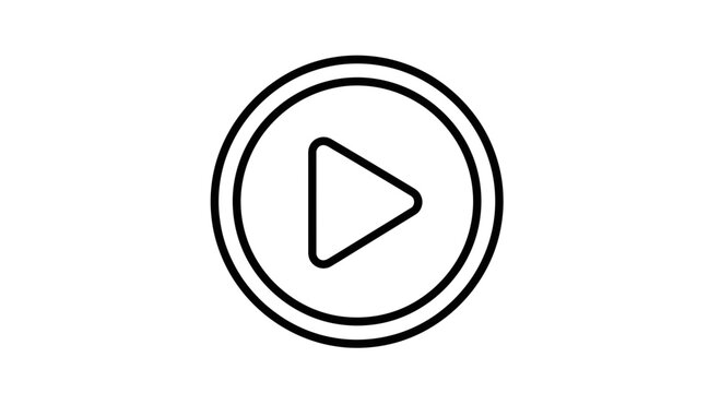 Minimalist Play Button Depicted Against A Black Background For Media Start