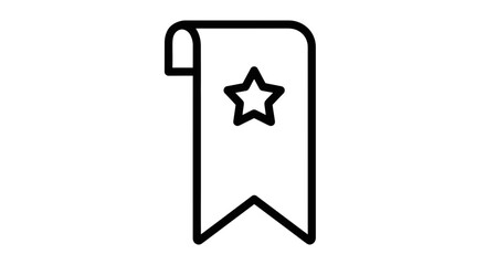 Minimalist Star Bookmark Icon Against Black, Symbolic Of Reading, Learning, and Future