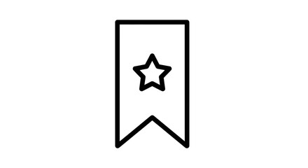 Minimalist Star Design on Black Ribbon-Like Element Suitable for Various Applications