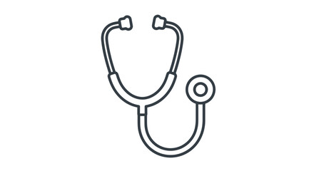 Minimalist Stethoscope Icon on a Dark Backdrop Representing Health and Medical Symbolism