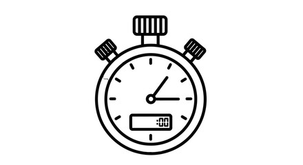 Minimalist Stopwatch Illustration Representing Time, Punctuality, and Deadline Management