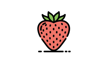 Minimalist Strawberry Design On Black Background Perfect For Digital Graphics