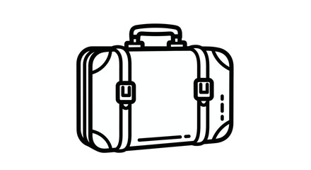 Minimalist Suitcase Icon Against the Black Background: Ready for Travel, Simple Design