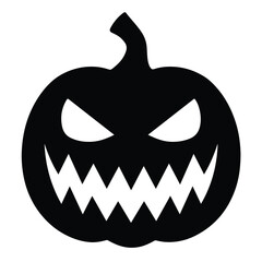Silhouette of scary jack-o-lantern with sharp zigzag teeth