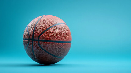 a basketball ball on a blue background
