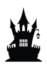 halloween castle vector illustration