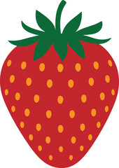 Fresh red strawberry icon simple food graphic sweet berry fruit isolated design