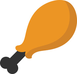 Crispy fried chicken leg drumstick icon food appetizing meal delicious fast food