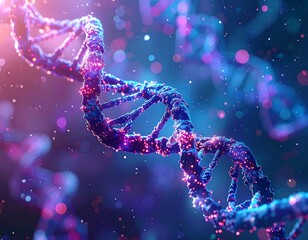 DNA Structure Visualization - A Detailed Look at Genetic Code.