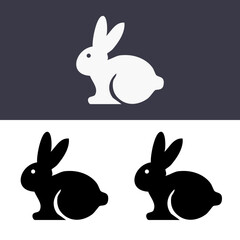  Simple abstract rabbit sign symbol icon vector