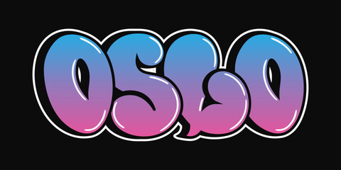 Oslo typography graffiti art bubble letters design
