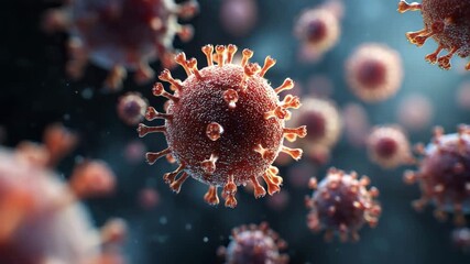 virus cell close up microscopic view infectious disease concept healthcare medical science illustration pathogen bacteria or coronavirus particle photorealistic - Powered by Adobe