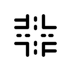 A symmetrical arrangement of black horizontal lines and vertical ellipses on a white background creating pattern