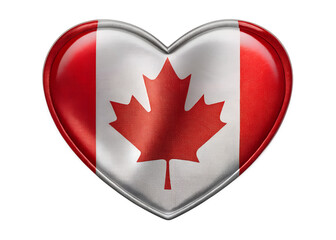 Obraz premium Heart shaped canadian flag with glitter effect isolated on transparent background for canada day