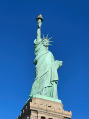 Obraz premium New York Trip walking by The Statue of Liberty and Brooklyn Bridge and 