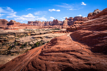 hiking near moab in canyonlands the needles in utah, usa
