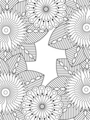 Fototapeta premium PrintFlowers Coloring Pages For Adules