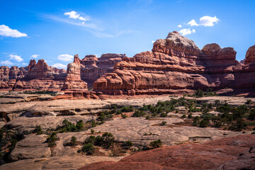 hiking near moab in canyonlands the needles in utah, usa