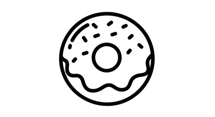 Obraz premium Minimalistic Donut Icon Against Black Background Suitable For Design And Commercial Use