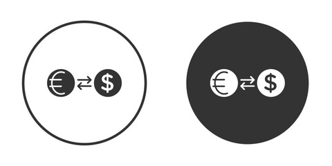 Money exchange icon. filled flat sign for mobile concept. Vector graphics