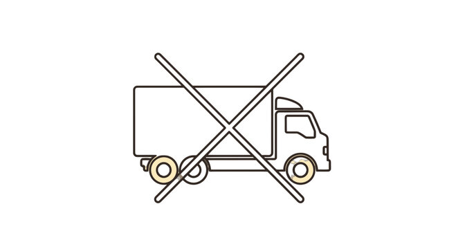 No Delivery Symbol: Prohibited Shipping in Dark Background Illustration