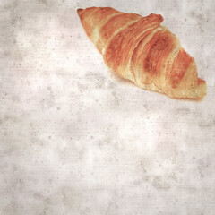 square stylish old textured paper background with croissant