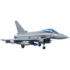 Fototapeta premium Modern fighter jet in flight revealing advanced aerodynamic design and powerful propulsion systems transparent background