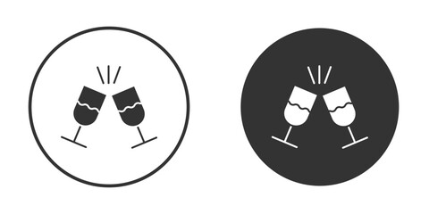 Glass-cheers icon. filled flat sign for mobile concept. Vector graphics