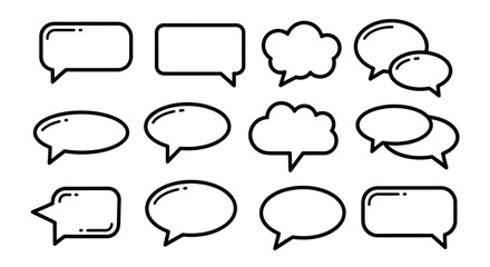 Fototapeta premium Minimalistic White Speech Bubbles On Black Background Ideal For Digital Communication Visuals
