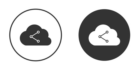 Cloud share icon. filled flat sign for mobile concept. Vector graphics