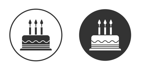 Cake birthday icon. filled flat sign for mobile concept. Vector graphics