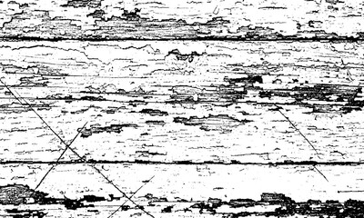 Peeling Grunge Texture Background white paint on weathered wooden planks with diagonal scratches isolated on a transparent background