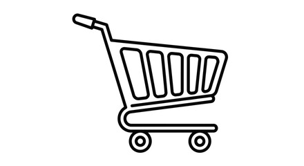 Outline Shopping Cart Icon Against a Dark Backdrop for Commerce-Related Visuals