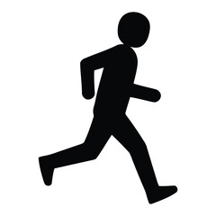 Classic Silhouette Running Figure Icon Representing Speed and Athletic Activity