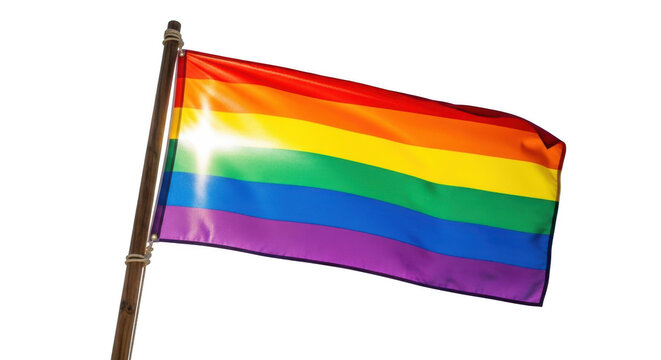 Vibrant rainbow flag waves proudly celebrating lgbtq pride and equality rights